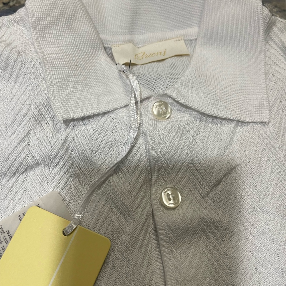Brand New Brioni Men’s Polo Sweater Color ICE size Large